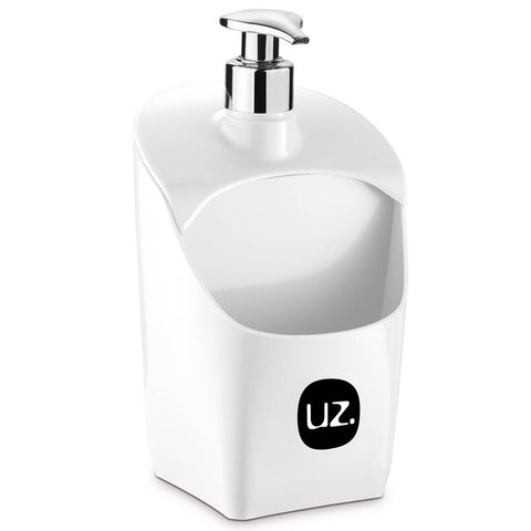 Dispenser Porta Detergente E Esponja Organizador De Pia Uz Branco