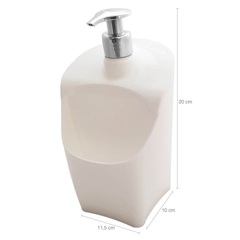 Dispenser Porta Detergente E Esponja Organizador De Pia Uz Branco