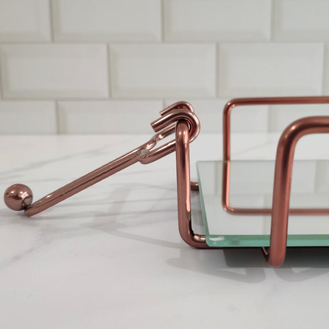 Suporte Porta Guardanapos Com Peso Porta Guardanapo De Mesa Espelhado Rose Gold