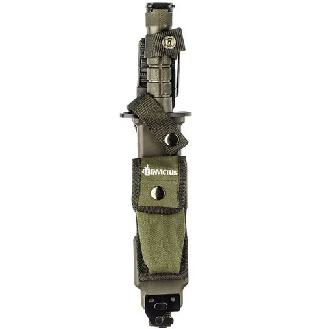 Faca Tática Militar Baioneta Invictus Explorer Aço Inox 420 com Bainha e com Afiador Verde