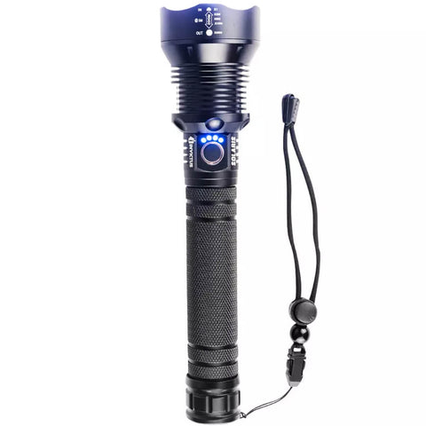 Lanterna Tática de Longo Alcance Solaris Resistente à Água com Bateria USB Invictus Preta