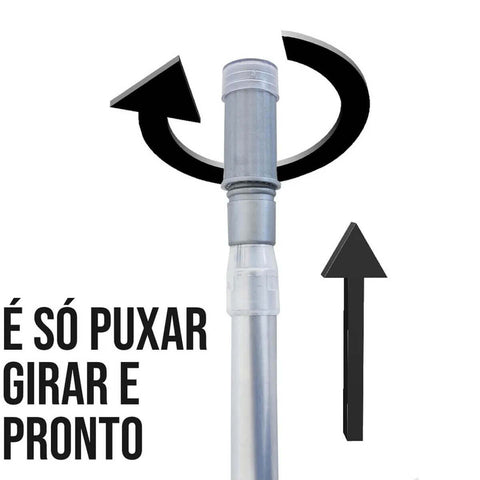 Suporte para Cortina Universal Varão Extensível Regulável 115cm a 215cm em Alumínio Secalux