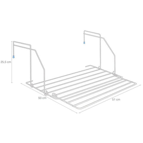 Varal Portátil de Janela Porta ou Box Prático Dobrável Aço Carbono Flick Secalux Branco