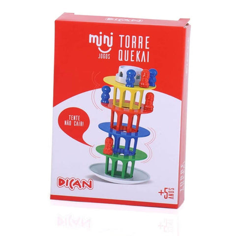 Brinquedo Mini Jogo Torre Quekai Dican Educativo Colorido Torre e Bonecos