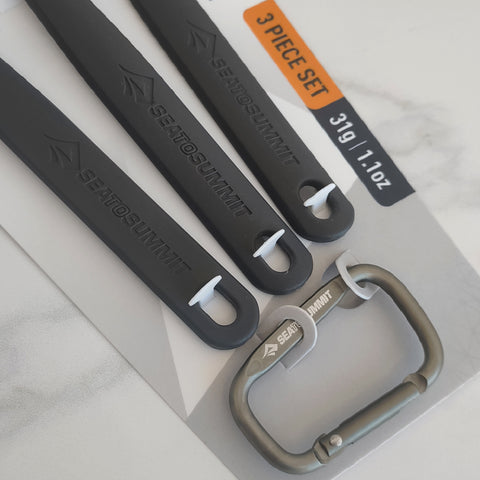 Kit 3 Talheres Para Camping Com Mosquetão Sea To Summit Garfo Faca E Colher