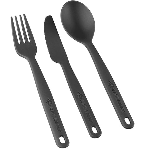 Kit 3 Talheres Para Camping Com Mosquetão Sea To Summit Garfo Faca E Colher