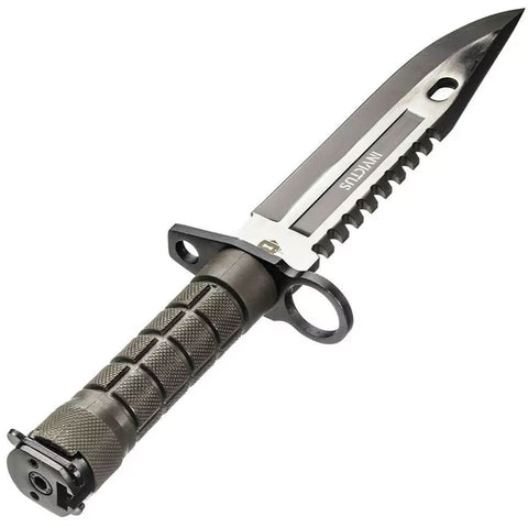 Faca Tática Militar Baioneta Invictus Explorer Aço Inox 420 com Bainha e com Afiador Verde