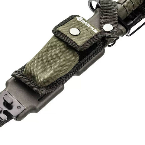 Faca Tática Militar Baioneta Invictus Explorer Aço Inox 420 com Bainha e com Afiador Verde