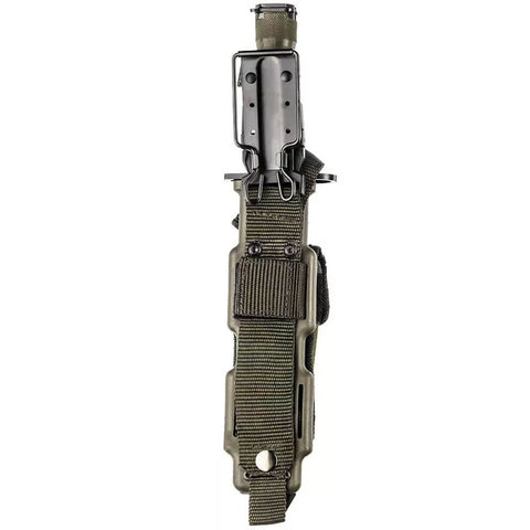 Faca Tática Militar Baioneta Invictus Explorer Aço Inox 420 com Bainha e com Afiador Verde