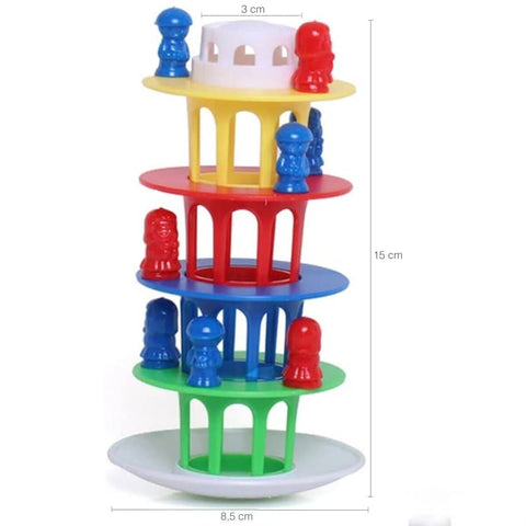 Brinquedo Mini Jogo Torre Quekai Dican Educativo Colorido Torre e Bonecos