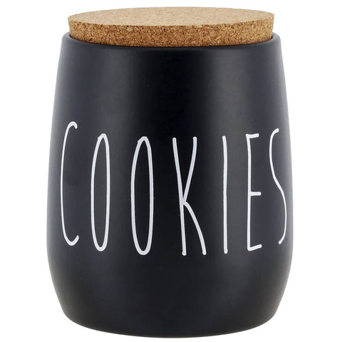 Pote Porta Condimentos Cookies Lata para Biscoitos em Metal e Tampa em Cortiça 850ml OAK Yoi Preto