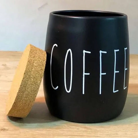 Pote Porta Condimentos Cookies Lata para Biscoitos em Metal e Tampa em Cortiça 850ml OAK Yoi Preto