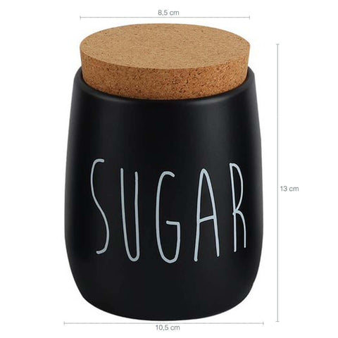 Kit 3 Latas Porta Condimentos Sugar Cookies e Coffee Potes Açúcar Biscoitos e Café 850ml OAK Preto