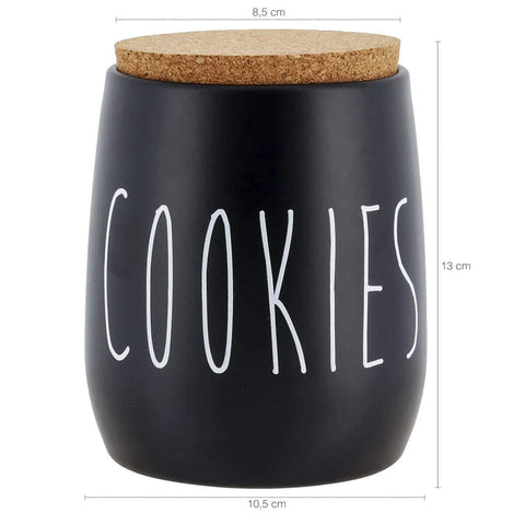 Kit 3 Latas Porta Condimentos Sugar Cookies e Coffee Potes Açúcar Biscoitos e Café 850ml OAK Preto