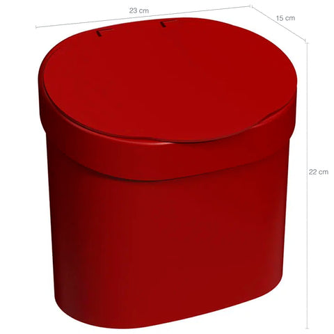 Lixeira para Pia de Cozinha 4L Plástica com Tampa Manual Coza Vermelho Bold