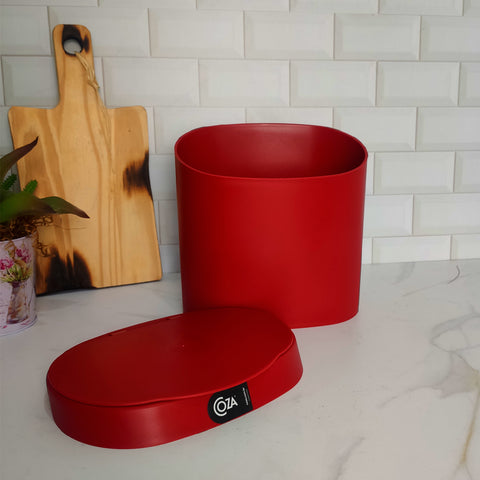 Lixeira para Pia de Cozinha 4L Plástica com Tampa Manual Coza Vermelho Bold