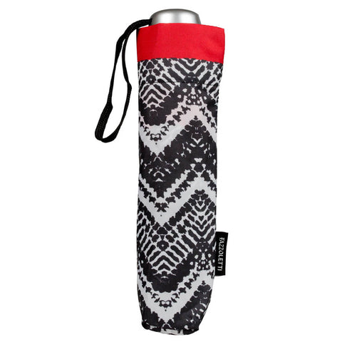 Sombrinha Alumínio Pequena Resistente Guarda Chuva Zig Zag Fazzoletti Preto e Branco