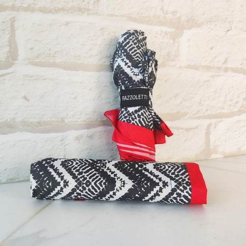 Sombrinha Alumínio Pequena Resistente Guarda Chuva Zig Zag Fazzoletti Preto e Branco