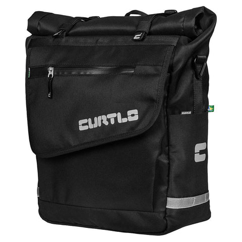 Alforje 15L Curtlo Bagageiro Bike Cicloturismo com Engate Fast Clip e Capa de Chuva Preto - U