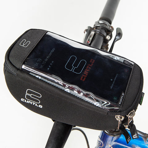 Bolsa De Guidão para Bicicleta Curtlo Bag Bike Impermeável Touch Phone Plus 0,5L Preto