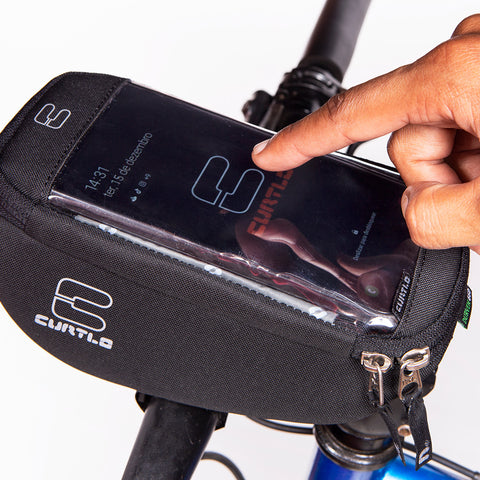 Bolsa De Guidão para Bicicleta Curtlo Bag Bike Impermeável Touch Phone Plus 0,5L Preto