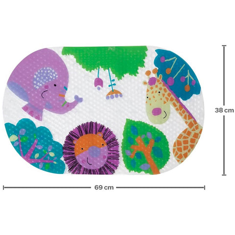 Tapete para Banho Infantil Selvinha Buba Antiderrapante com Ventosas Colorido