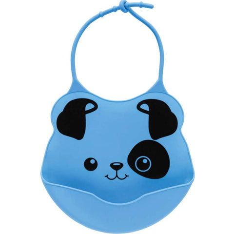Babador de Silicone com Pega Migalhas para Bebê Buba Cachorrinho Azul
