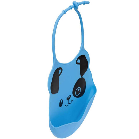 Babador de Silicone com Pega Migalhas para Bebê Buba Cachorrinho Azul