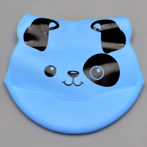 Babador de Silicone com Pega Migalhas para Bebê Buba Cachorrinho Azul
