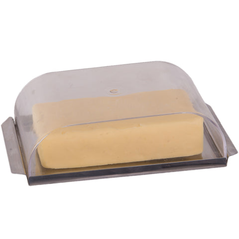 Mantegueira Retangular 250ml Domama Pote para Manteiga em Aço Inox com Tampa de Acrílico