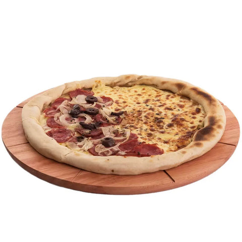 Tábua de Pizza Redonda com 8 divisórias 34cm em Madeira de Eucalipto Essence Domama