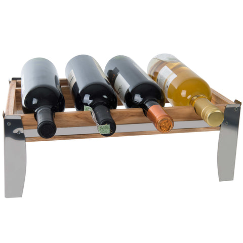 Adega de Vinho Modular 4 Garrafas Essence Suporte para Garrafas em Madeira e Aço Inox