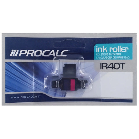 Kit 4 Roletes de Tinta Procalc para Calculadora de Impressão IR40T Vermelho e Azul