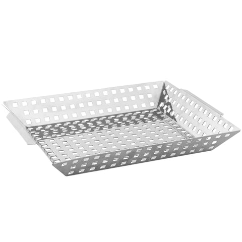 Grelha para Churrasqueira Defumar Legumes e Vegetais 31x28cm Aço Inox Perfurado Kort