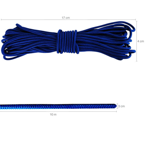 Corda Sobrevivência 39Kg Paracord 425 libras Natureza Aventura 10 Metros Resistente 3mm