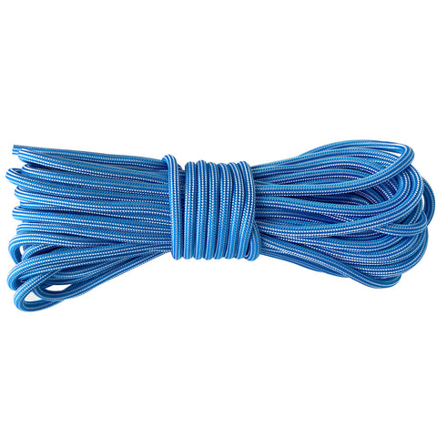 Paracord 550 Libras 4mm Corda De Sobrevivência Tática Militar 10 Metros 366kgf Striped Azul E Branco