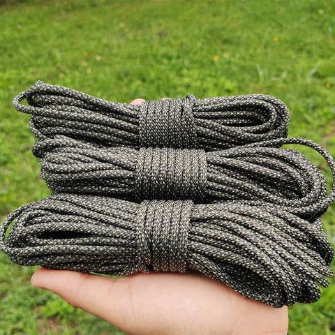 Paracord 550 Libras 4mm Corda De Sobrevivência Tática Militar 10 Metros 366Kgf Verde Cascavel