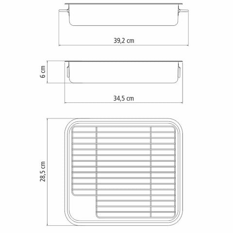 Assadeira Tramontina Service 4,6L em Aço Inox com Grelha 34x28cm com Alças Laterais