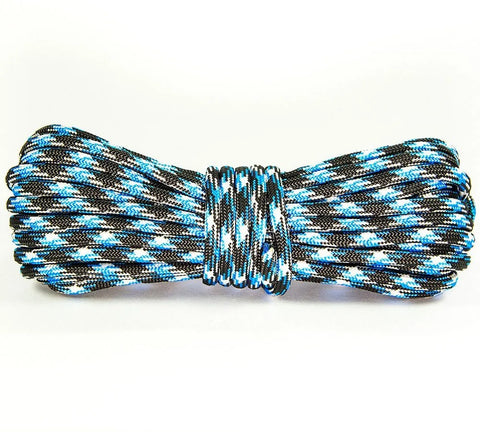 Paracord 550 Libras 4mm Corda De Sobrevivência Tática Militar 10 Metros 366Kgf Azul E Preto Diamond