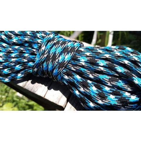 Paracord 550 Libras 4mm Corda De Sobrevivência Tática Militar 10 Metros 366Kgf Azul E Preto Diamond