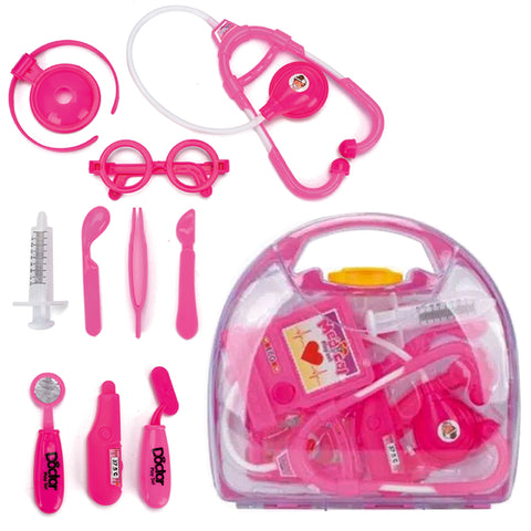 Kit Médico Brinquedo Infantil com Maleta Doutor Fenix 10 Peças Rosa