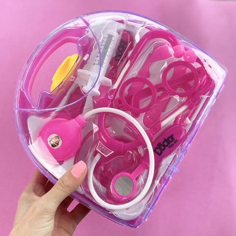 Kit Médico Brinquedo Infantil com Maleta Doutor Fenix 10 Peças Rosa