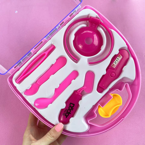 Kit Médico Brinquedo Infantil com Maleta Doutor Fenix 10 Peças Rosa