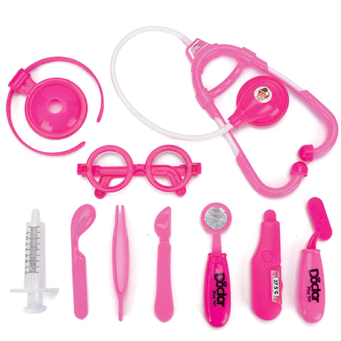 Kit Médico Brinquedo Infantil com Maleta Doutor Fenix 10 Peças Rosa