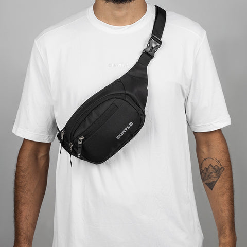 Pochete Towner 1,8L Curtlo em Poliéster 660 com Fita Abdominal Ajustável Preto