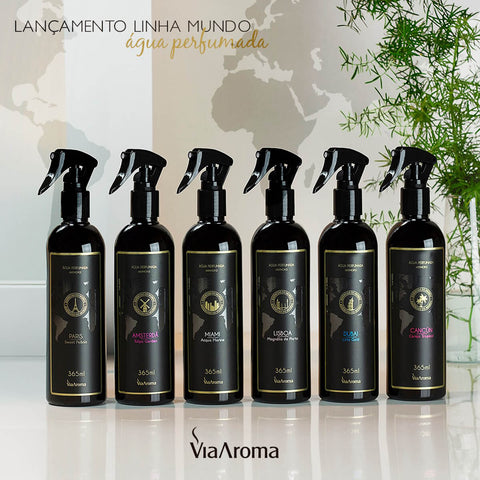 Água Perfumada Spray para Tecidos Roupas Dubai Lírio Gold 365ml Via Aroma