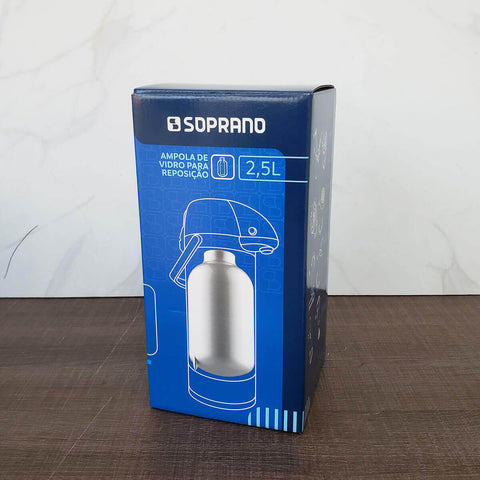 Ampola Térmica de Vidro para Reposição 2,5L Modelo Exclusiva Soprano Acompanha Vedações