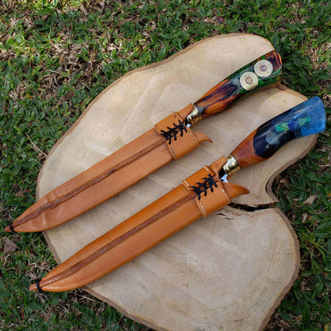 Faca Artesanal para Churrasco 10” Aço Inox 420c Cabo Híbrido com Adornos Sniper Zanline