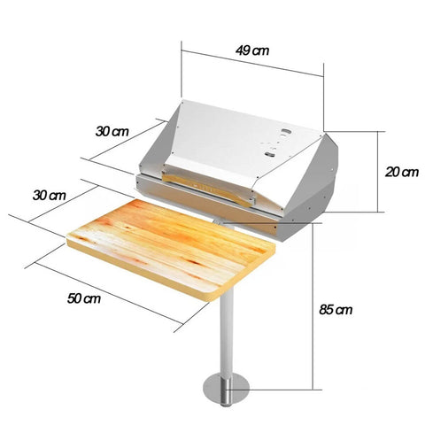 Churrasqueira Náutica para Lancha e Barco em Aço Inox 304 Retangular Saro