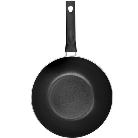 Frigideira Wok Antiaderente com Tampa de Vidro Indução Multiflon 28cm 4,3L Preta